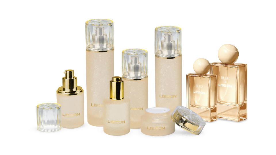 Glass Cosmetic Packaging Manufacturer Cosmetic Glass Bottle Set