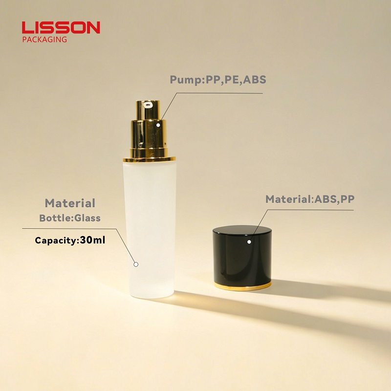 30ml Tapered Frosted Glass Pump Bottle