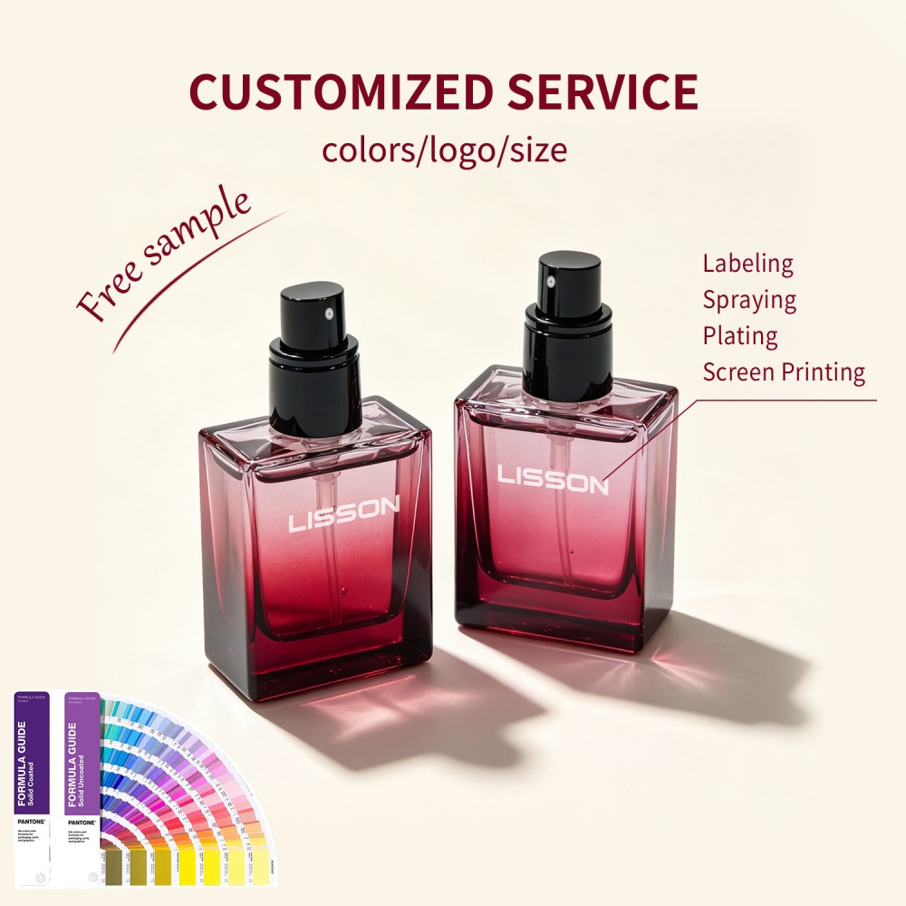 30ml Luxury Flat-Square Gradient Glass Perfume Bottle