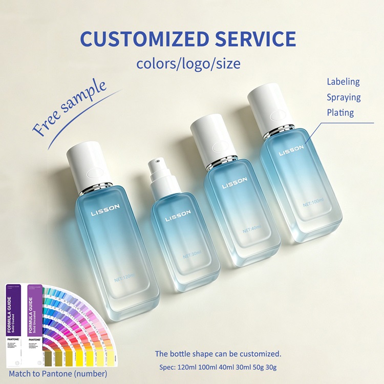 Square Cosmetics Bottles and Jars Square Cosmetics Bottles and Jars